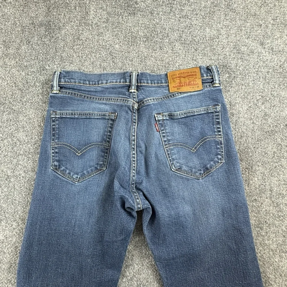 Levi's 505 Jeans Men 32x28.5 Blue‎ Straight Distressed Faded Streetwear Workwear